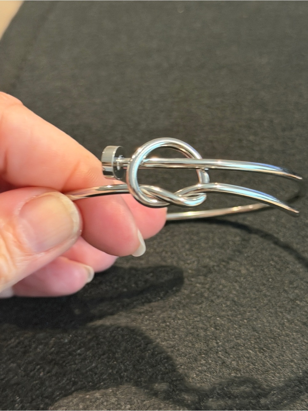 Silver Knot Bangle Bracelet